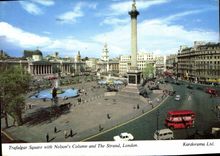 CPSM Trafalgar Square With Nelsons Column And The STrand London