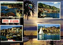 CPSM Souvenir De La Cote D'Azur Nice Cannes Monaco Menton