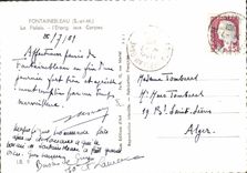 CPSM Fontainebleau La Palais l'Etang aux Carpes