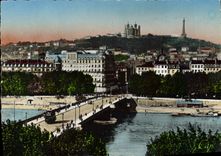 CPSM Lyon Le pont Lafayette et le Coteau de Fourviere