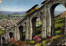 CPSM Lourdes Le Viaduc Et La Pic Du Fer