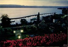 CPSM Thonon Les Bains Crepuscule Sur Le Port
