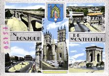 CPSM Montpellier L'Aqueduc St Clement La Place De la Comedie