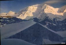 CPSM Coucher De Soleil Sur Le Massif Du Mont Blanc