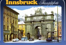 CPSM Olympiastadt Innsbruck Tirol Triumphpforte Gegen Die Nordkette