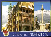 CPSM Alpenstadt Innsbruck Horzog Friedrich Strabe Mit Staditturm