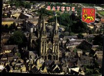 CPSM Bayeux Calvados La Cathedrale Notre Dame et Vue generale 