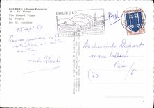 CPSM Lourdes Hautes Pyrenees La Vierge 