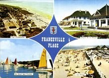 CPSM La Cote Fleurie Franceville plage Calvados 