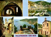 CPSM Le Cote d'Azur miracle de la nature Villefranche Alpes Maritimes Rue aux Arcades Le Port Une Vi