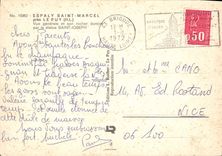 CPSM Espaly Saint Marcel pres Le Puy H L Vue generale et son rocher domine par la statue Saint JOsep
