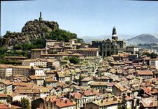 CPSM Le Puy en Velay Haute Loire Rocher Corneille et Cathedrale 