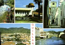 CPSM Quillan Le Ville l'eglise les bords de l'aude 