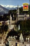 CPSM Lourdes La Grotte et la Basilique 