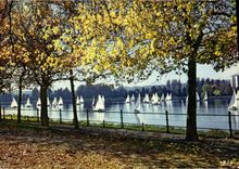CPSM Vichy Allier Vacances loisirs detente regates sur le lac d'Allier 