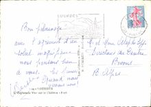 CPSM Lourdes l'Esplanade Vue sur le Chateau Port 