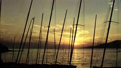 CPSM Porticcio Corse La Plage et le Coucher de soleil 