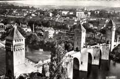 CPSM Canors Lot Vue generale et le Pont Valentre 