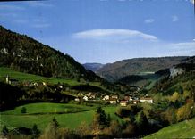 CPSM Goumois le Doubs et le rocher du singe 