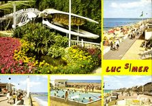 CPSM Luc sur Mer Calvados le parc municipal et le Squelette de la Baleine echouee a Luc en Janvier 1