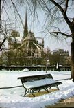 CPSM Paris et ses Merveilles le chevet de la cathedrale Notre Dame vu du Square de l'Ile de France s