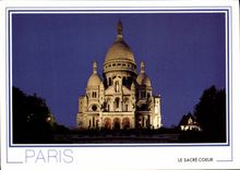 CPSM Paris la Basilique du Sacre Coeur Illuminee 
