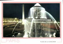 CPSM Paris la place de la Concorde Illuminee 