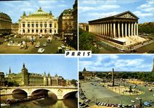 CPSM Paris Theatre de l'Opera la Madeleine la Conciergerie place de la Concorde 