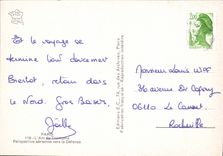 CPSM Paris l'Arc de Triomphe Perspective aerienne vers la Defense