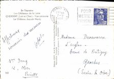 CPSM Touraine les chateaux de la Loire Cheverny Loir et Cher Vue aerienne le chateau Facade Nord 