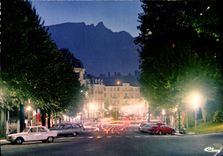 CPSM Aix les Bains Savoie a l'heure ou descend le crepuscule au fond la dent du chat 