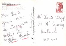 CPSM La Cote d'Azur Magagnosc A M le Vieux village et au fond la ville de Grasse 