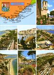 CPSM La Cote d'Azur Cannes Alpes Maritimes le Suquet la Croisette la plage et le Suquet Pecheur repa