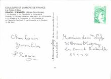 CPSM La Cote d'Azur Cannes Alpes Maritimes le Suquet la Croisette la plage et le Suquet Pecheur repa