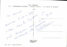 CPSM Les Pyrenees Bagneres de Bigorre Quartier Thermal la fontaine de Jouvence 