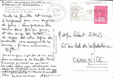 CPSM Folklore Landais Echassiers du Groupe Lous Gouyats de l'Adou darisant lou Roundeau 