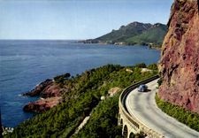 CPSM La Cote d'Azur French Riviera Route de la Corniche d'Or 