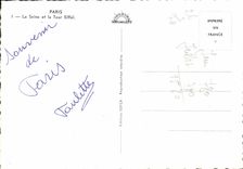 CPSM Paris La Seine et la Tour Eiffel