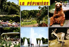 CPSM Nancy Meurthe et Moselle la Promenade et le parc de la Pepiniere l'Horloge Florale la roseraie 