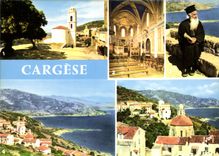 CPSM La Corse Oasis de Beaute Cargese l'eglise romaine et l'eglise grecque interieur de l'eglise gre