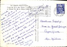 CPSM La Grave Hautes Alpes Croix de N D des Portes et grand Pic de la Meije 