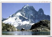 CPSM Massif du Mont Blanc le lac Blanc l'Aiguille verte et les Drus 