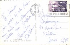 CPSM Lourdes Vue plangeante sur la Basilique 