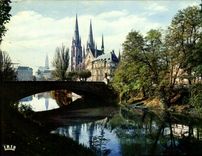 CPSM Strasbourg Bas Rhin Eglise Saint Paul et Cathedrale Die Sankt Paulskirche 