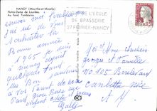 CPSM Nancy Meurthe et Moselle Notre Dame de Lourdes Au fond Tomblaine 