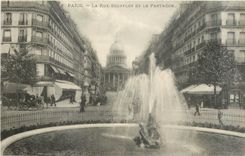 CPA Paris La rue Soufflot et le Pantheon 