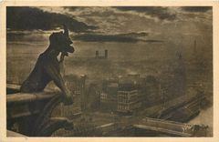 CPA Paris N D de Paris Chimere (le Philosophe) Facade Ouest