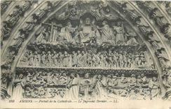 CPA Amiens Portail de la Cathedrale le jugememt Dernier