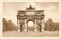 CPA Les Petits Tableaux de Paris l'Arc de Triomphe du Carroussel et le Louvre