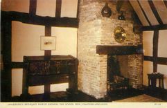 CPA Shakesperes Birthplace Museum Showing Old School desk Stratford Upon Avon